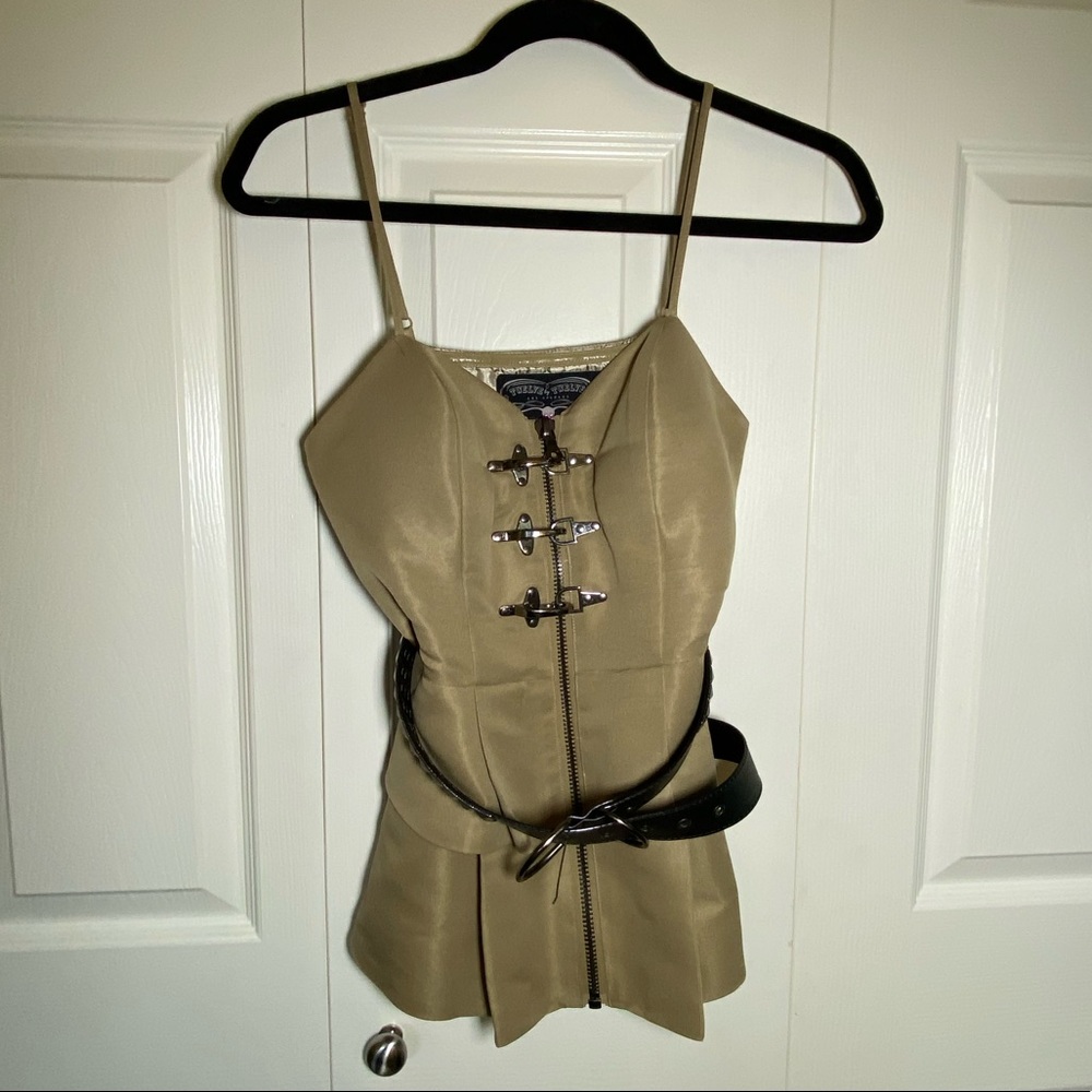 F21 Top with Hardware Clasps & Belt
